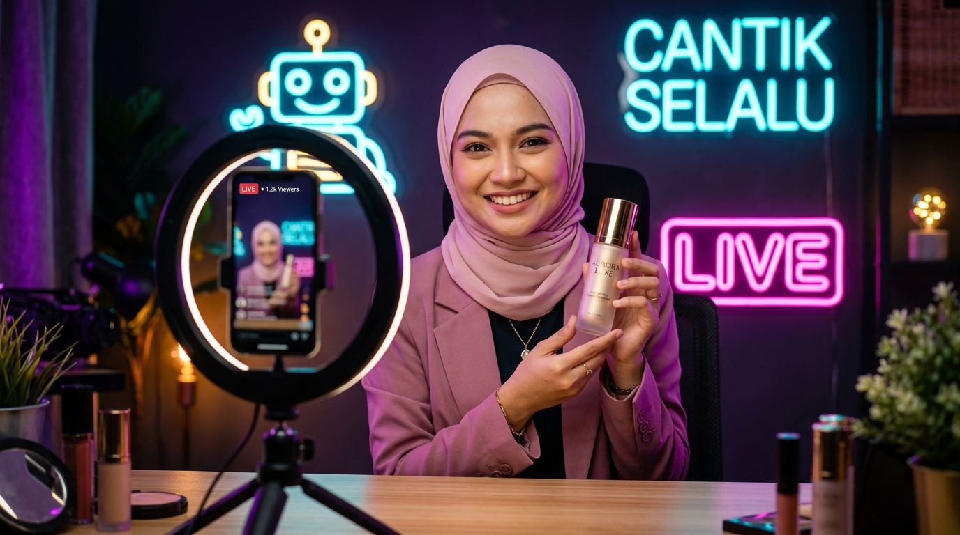 Malaysian AI Live Host in studio